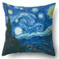 Van Gogh Oil Painting Style Cotton Cushion Cover 45x45cm Pillow Case For Sofa Car Chair Gift Cojines