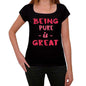 Pure, Being Great, Black, <span>Women's</span> <span><span>Short Sleeve</span></span> <span>Round Neck</span> T-shirt, gift t-shirt 00334 - ULTRABASIC