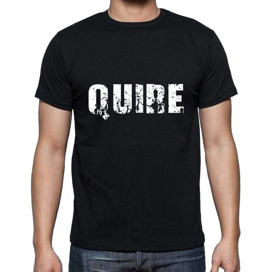 Quire Mens Short Sleeve Round Neck T-Shirt 5 Letters Black Word 00006 - Casual
