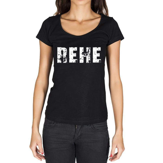Rehe German Cities Black Womens Short Sleeve Round Neck T-Shirt 00002 - Casual