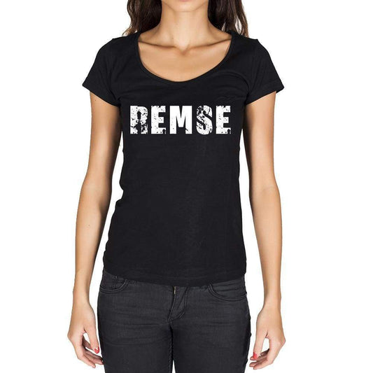 Remse German Cities Black Womens Short Sleeve Round Neck T-Shirt 00002 - Casual