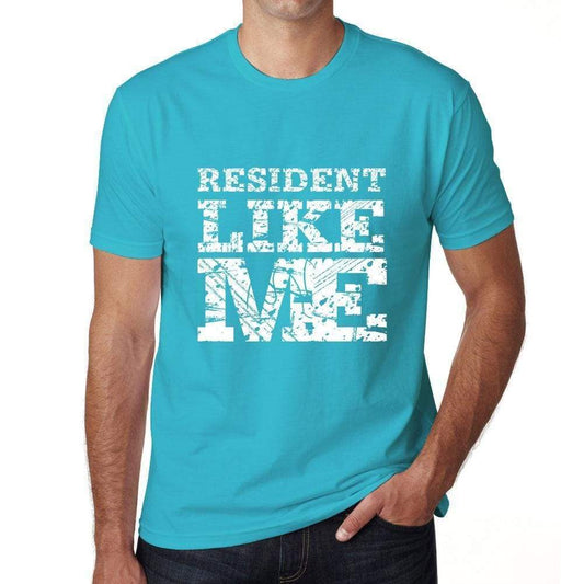 Resident Like Me Blue Mens Short Sleeve Round Neck T-Shirt - Blue / S - Casual