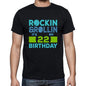 Rockin&rollin 22 Black Mens Short Sleeve Round Neck T-Shirt Gift T-Shirt 00340 - Black / S - Casual