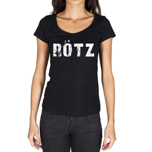 Rötz German Cities Black Womens Short Sleeve Round Neck T-Shirt 00002 - Casual