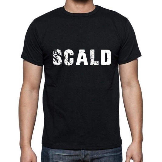 Scald Mens Short Sleeve Round Neck T-Shirt 5 Letters Black Word 00006 - Casual