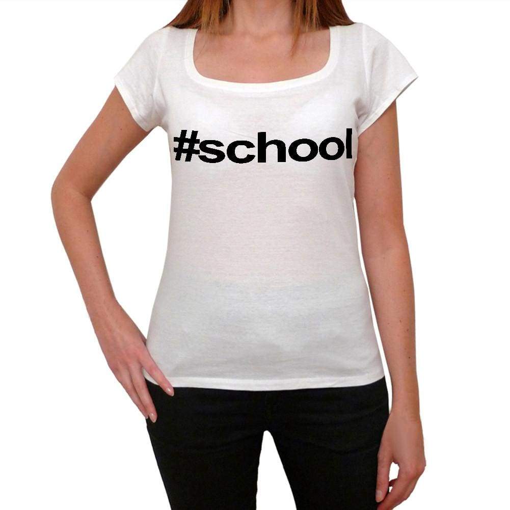 School Hashtag Womens Short Sleeve Scoop Neck Tee 00075