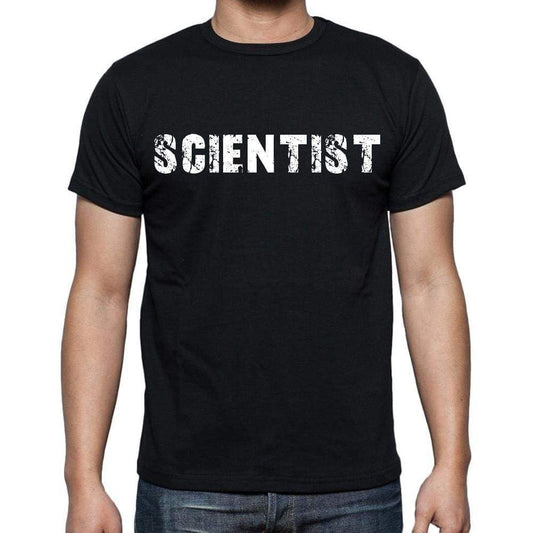 Scientist White Letters Mens Short Sleeve Round Neck T-Shirt 00007
