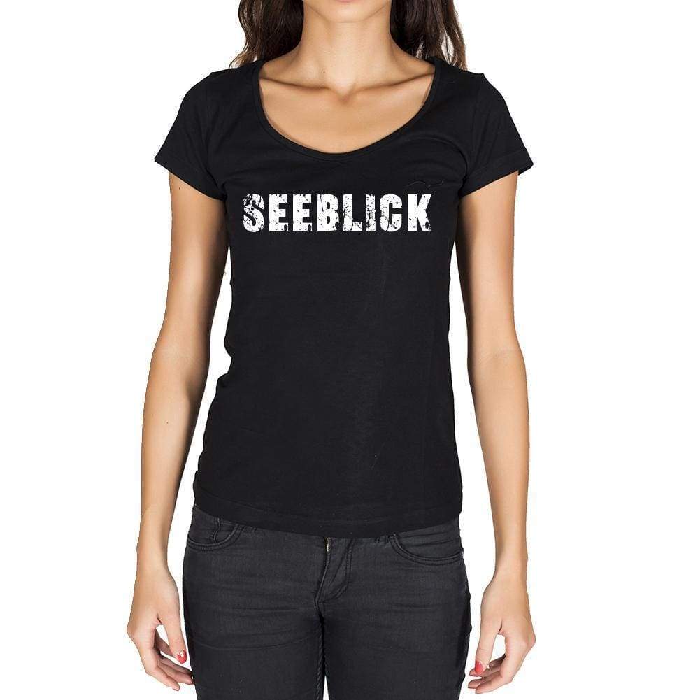 Seeblick German Cities Black Womens Short Sleeve Round Neck T-Shirt 00002 - Casual