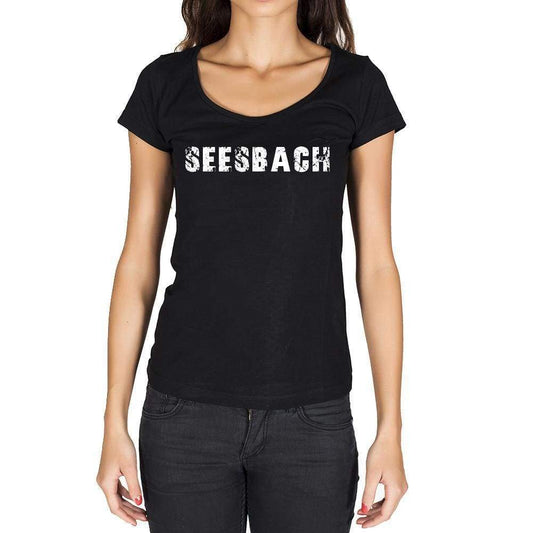 Seesbach German Cities Black Womens Short Sleeve Round Neck T-Shirt 00002 - Casual