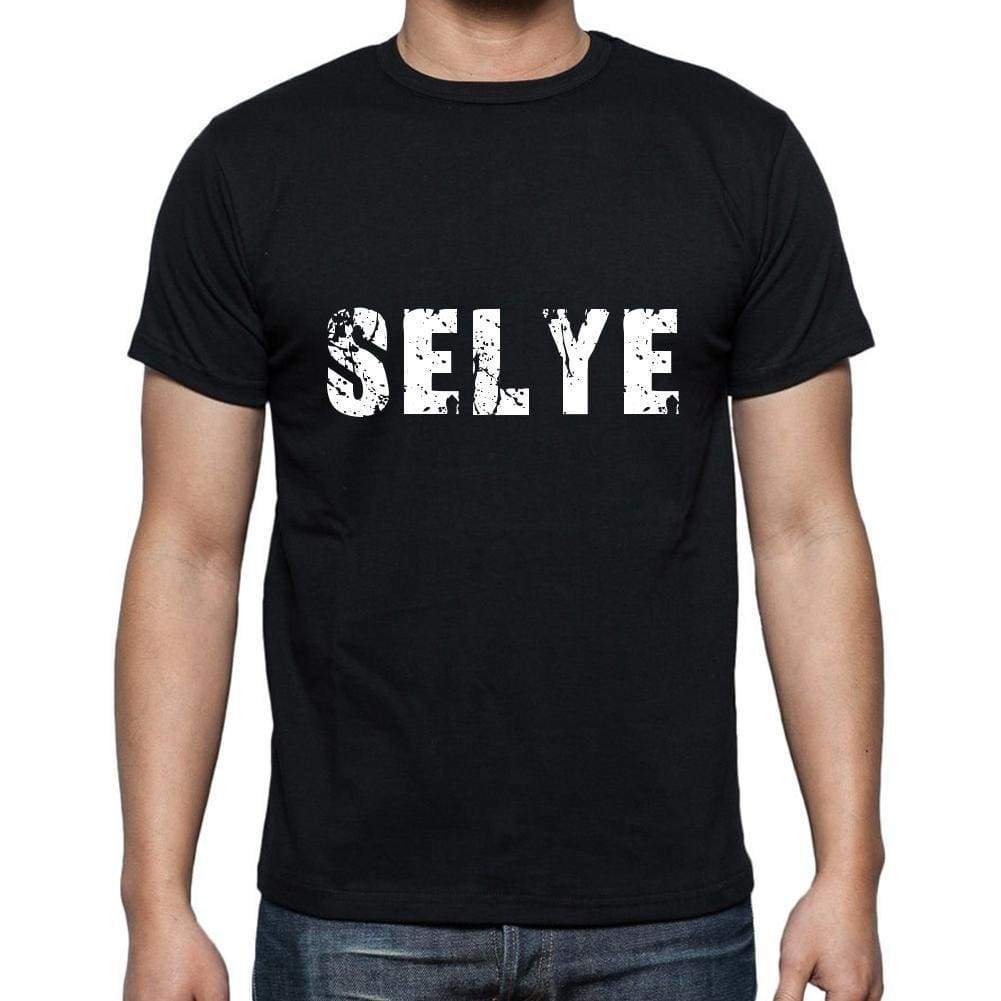 Selye Mens Short Sleeve Round Neck T-Shirt 5 Letters Black Word 00006 - Casual