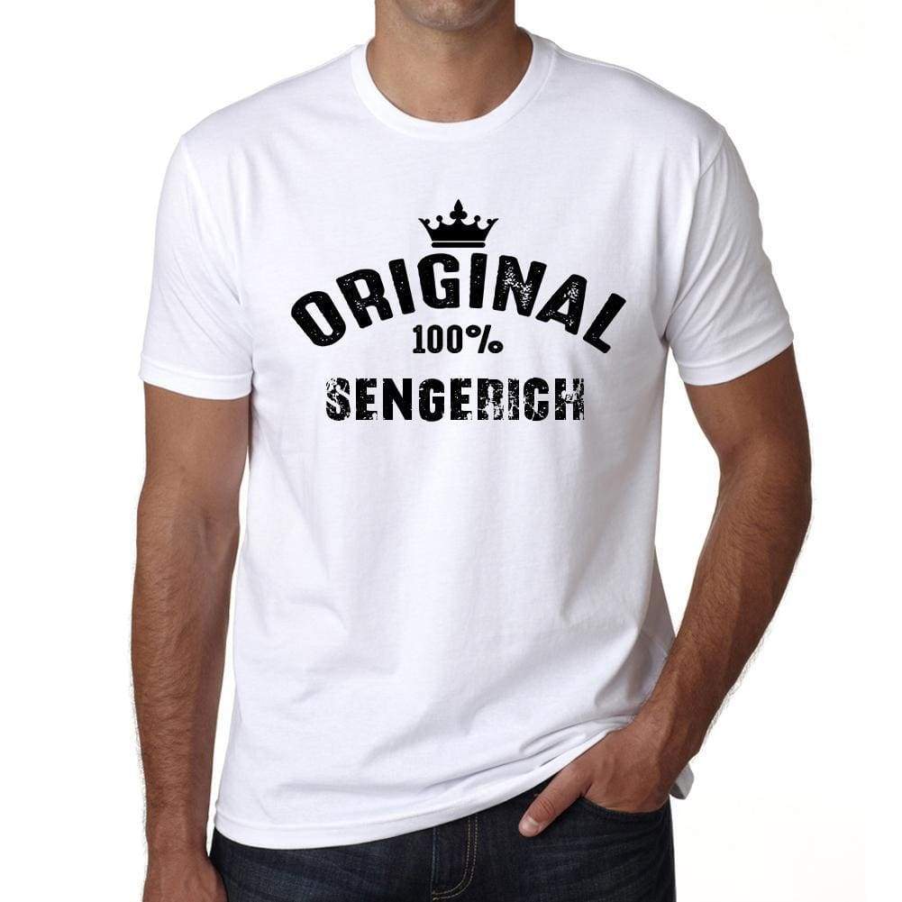 Sengerich 100% German City White Mens Short Sleeve Round Neck T-Shirt 00001 - Casual