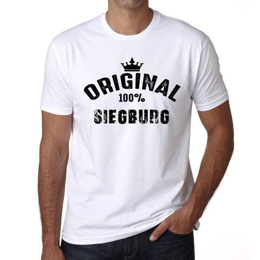 Siegburg 100% German City White Mens Short Sleeve Round Neck T-Shirt 00001 - Casual