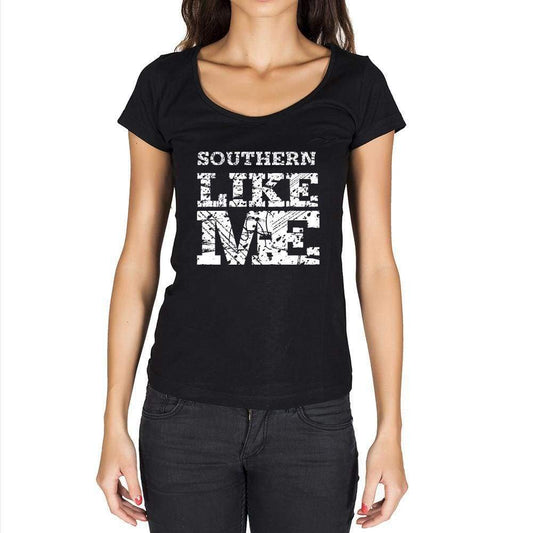 Southern Like Me Black Womens Short Sleeve Round Neck T-Shirt - Black / Xs - Casual