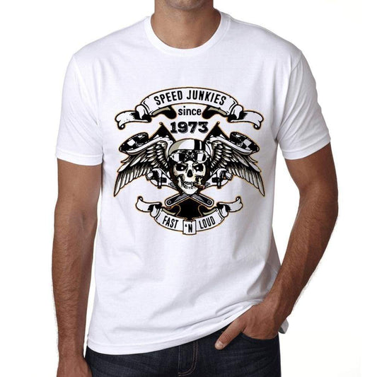 Speed Junkies Since 1973 Mens T-Shirt White Birthday Gift 00461 - White / Xs - Casual
