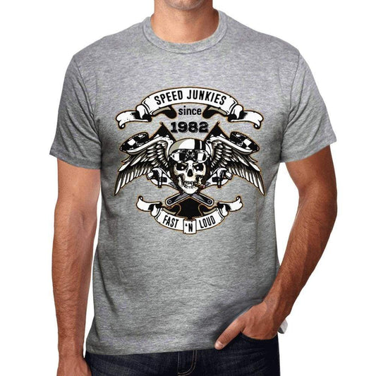 Speed Junkies Since 1982 Mens T-Shirt Grey Birthday Gift 00463 - Grey / S - Casual