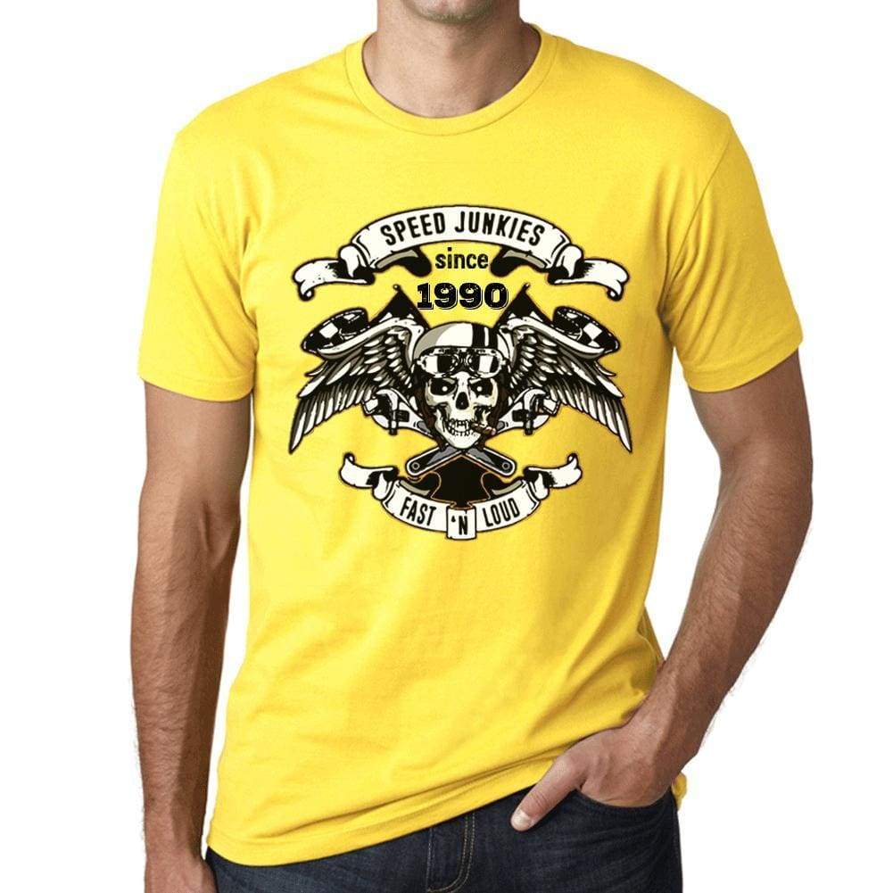 Speed Junkies Since 1990 Mens T-Shirt Yellow Birthday Gift 00465 - Yellow / Xs - Casual