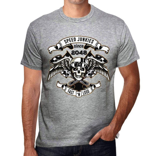 Speed Junkies Since 2048 Mens T-Shirt Grey Birthday Gift 00463 - Grey / S - Casual