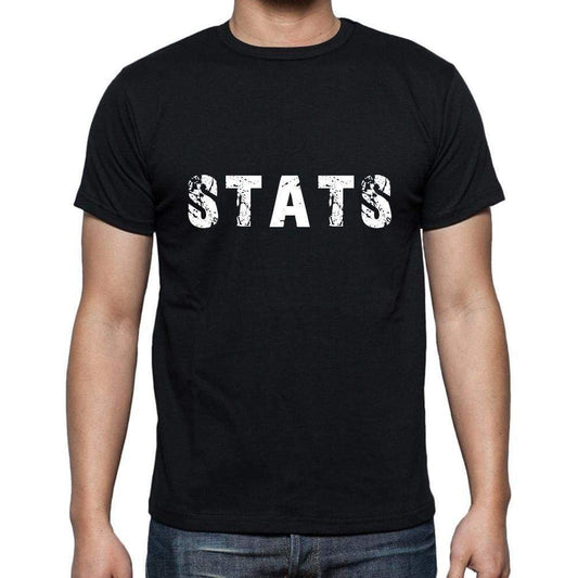 Stats Mens Short Sleeve Round Neck T-Shirt 5 Letters Black Word 00006 - Casual