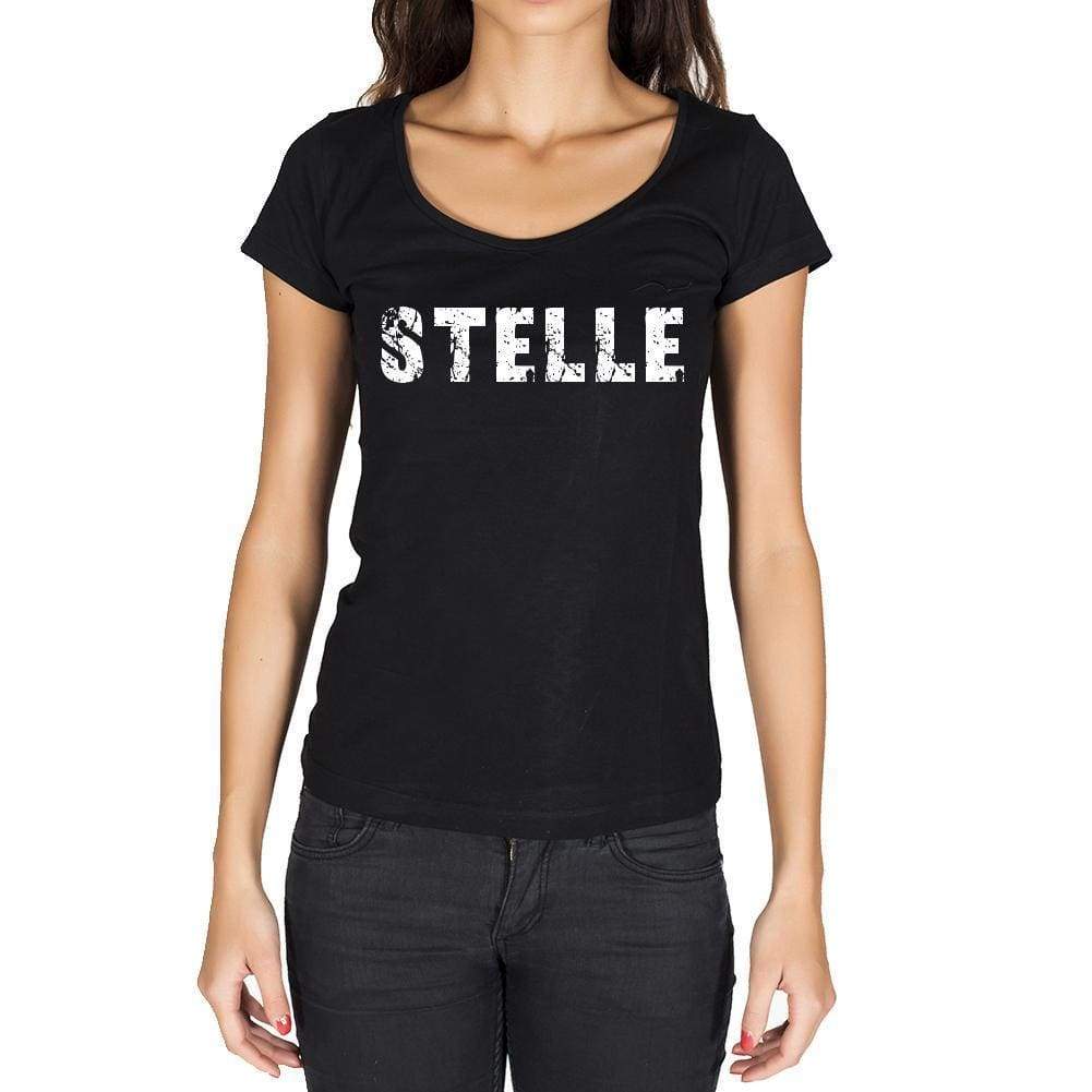 Stelle German Cities Black Womens Short Sleeve Round Neck T-Shirt 00002 - Casual