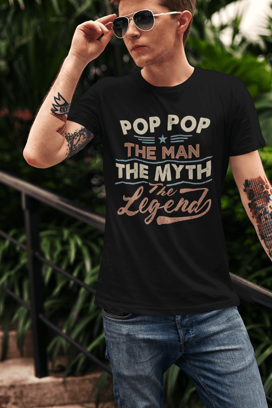 ULTRABASIC Men's Novelty T-Shirt Pop Pop the Man Myth Legend Tee Shirt