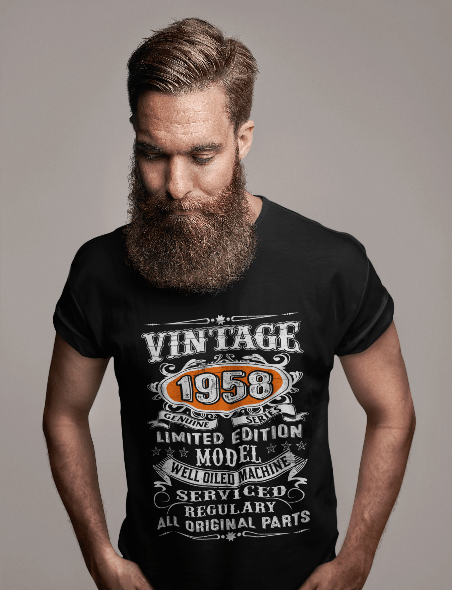 ULTRABASIC Men's T-Shirt Vintage 1958 Limited Edition Well Oiled Machine - 62nd Birthday Tee Shirt