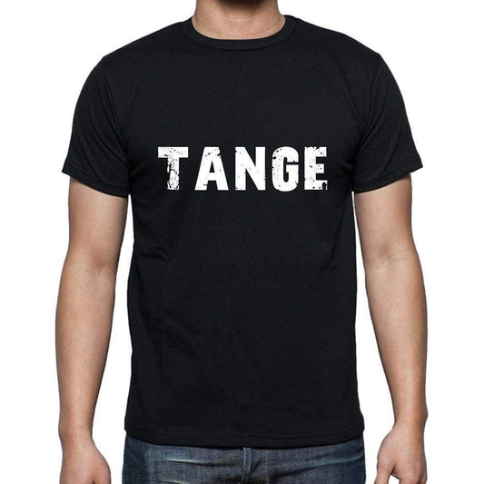 Tange Mens Short Sleeve Round Neck T-Shirt 5 Letters Black Word 00006 - Casual