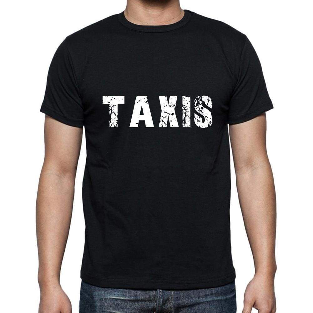 Taxis Mens Short Sleeve Round Neck T-Shirt 5 Letters Black Word 00006 - Casual