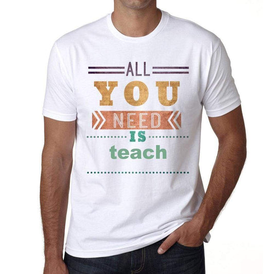 Teach Mens Short Sleeve Round Neck T-Shirt 00025 - Casual