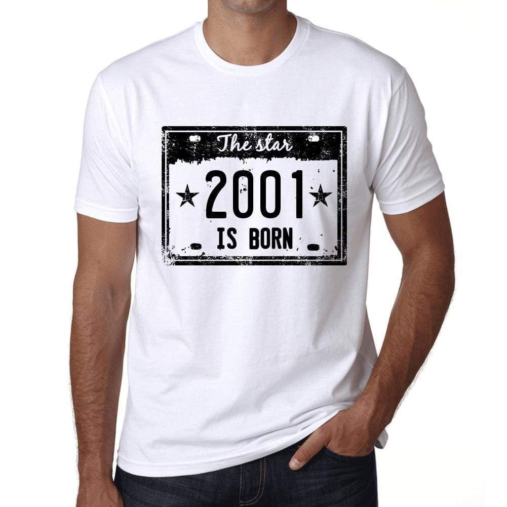 The Star 2001 Is Born Mens T-Shirt White Birthday Gift 00453 - White / Xs - Casual