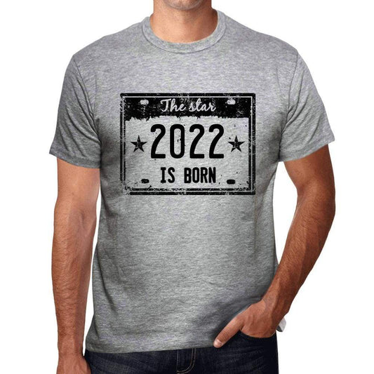 The Star 2022 Is Born Mens T-Shirt Grey Birthday Gift 00454 - Grey / S - Casual