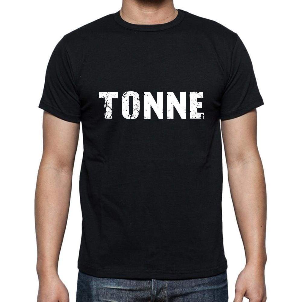 tonne Men's Short Sleeve Round Neck T-shirt , 5 letters Black , word 00006 - Ultrabasic