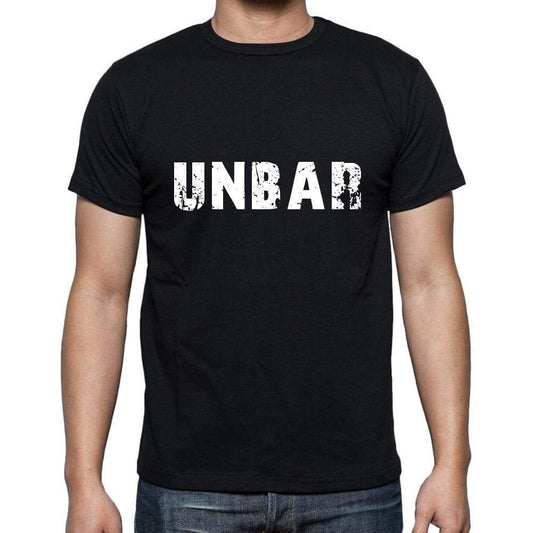 Unbar Mens Short Sleeve Round Neck T-Shirt 5 Letters Black Word 00006 - Casual