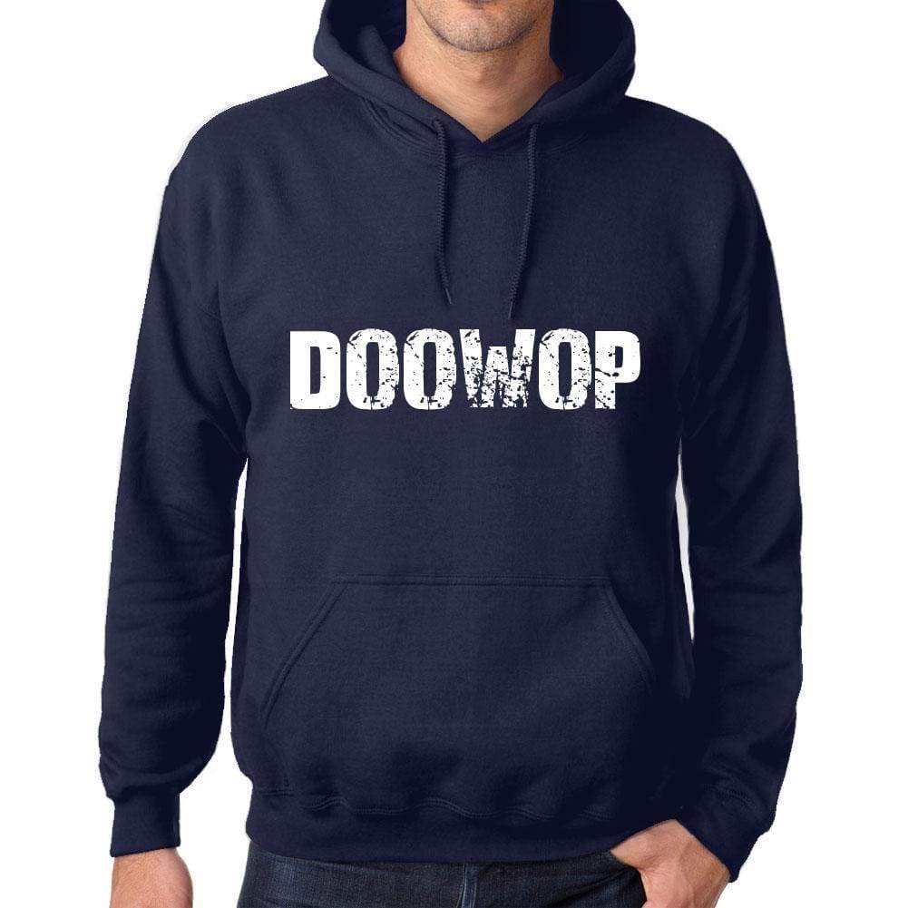 Unisex Printed Graphic Cotton Hoodie Popular Words Doowop French Navy - French Navy / Xs / Cotton - Hoodies