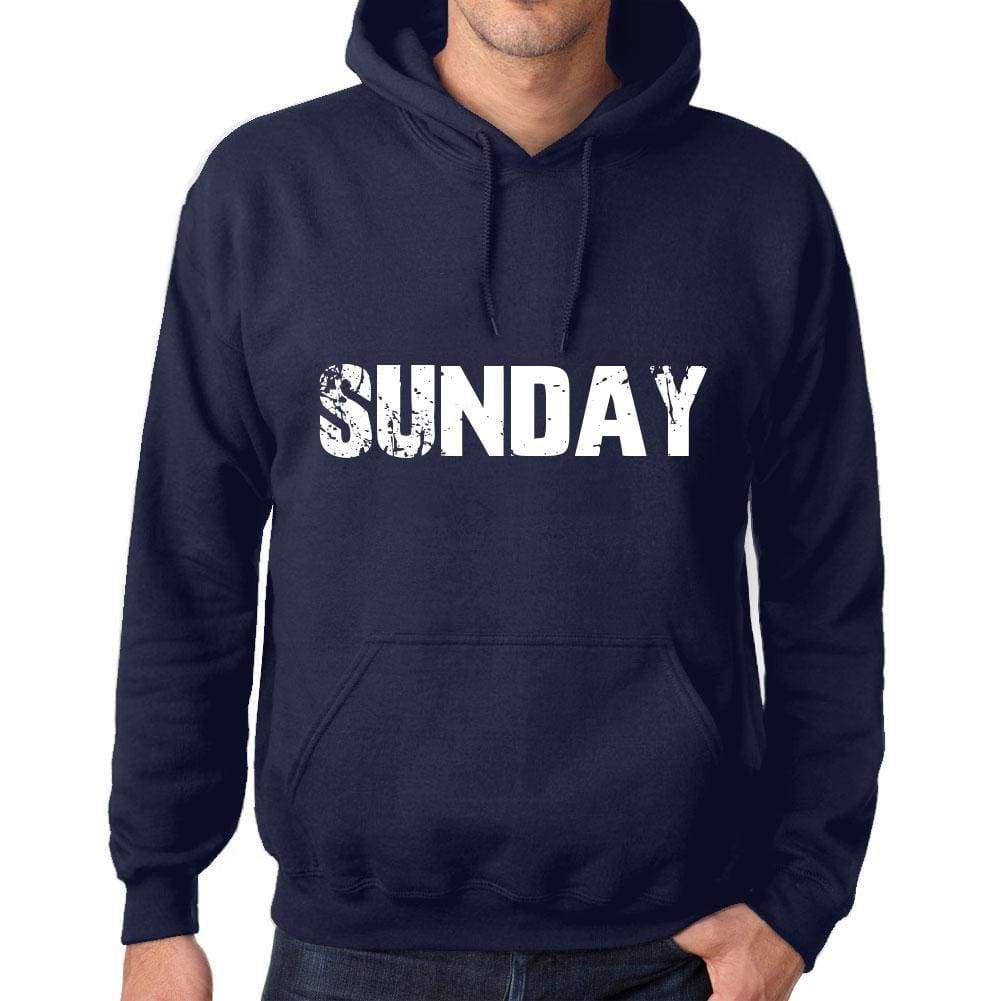 Unisex Printed Graphic Cotton Hoodie Popular Words Sunday French Navy - French Navy / Xs / Cotton - Hoodies