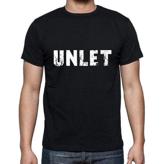 Unlet Mens Short Sleeve Round Neck T-Shirt 5 Letters Black Word 00006 - Casual
