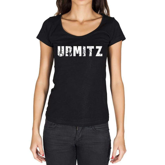 Urmitz German Cities Black Womens Short Sleeve Round Neck T-Shirt 00002 - Casual