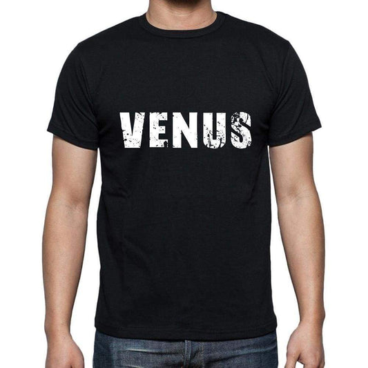 Venus Mens Short Sleeve Round Neck T-Shirt 5 Letters Black Word 00006 - Casual