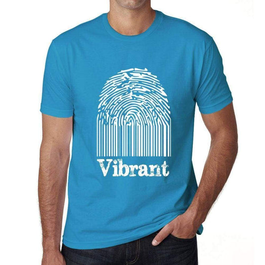 Vibrant Fingerprint Blue Mens Short Sleeve Round Neck T-Shirt Gift T-Shirt 00311 - Blue / S - Casual