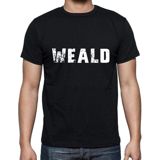 Weald Mens Short Sleeve Round Neck T-Shirt 5 Letters Black Word 00006 - Casual