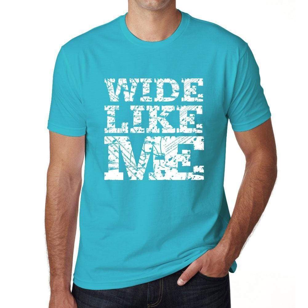 Wide Like Me Blue Mens Short Sleeve Round Neck T-Shirt - Blue / S - Casual