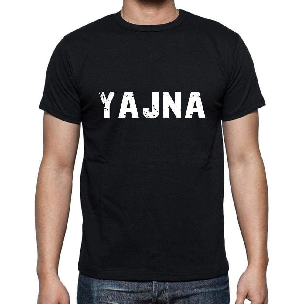 Yajna Mens Short Sleeve Round Neck T-Shirt 5 Letters Black Word 00006 - Casual