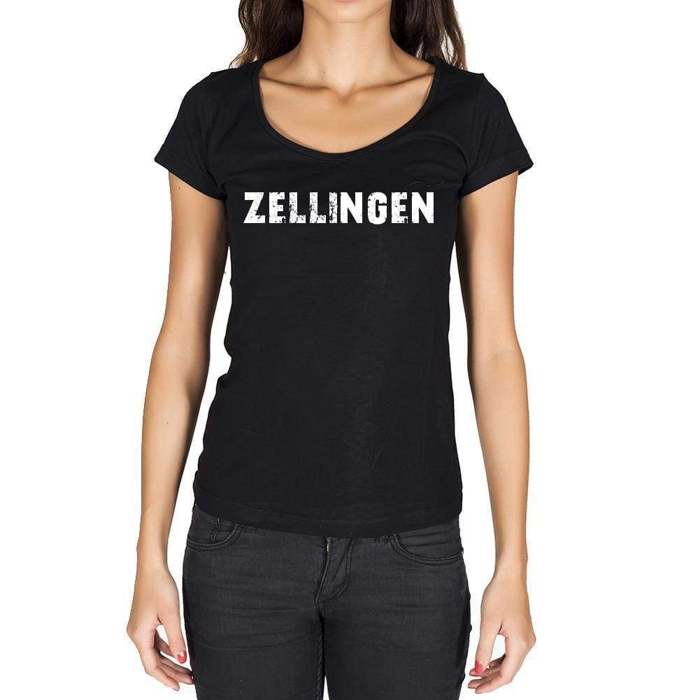 Zellingen German Cities Black Womens Short Sleeve Round Neck T-Shirt 00002 - Casual