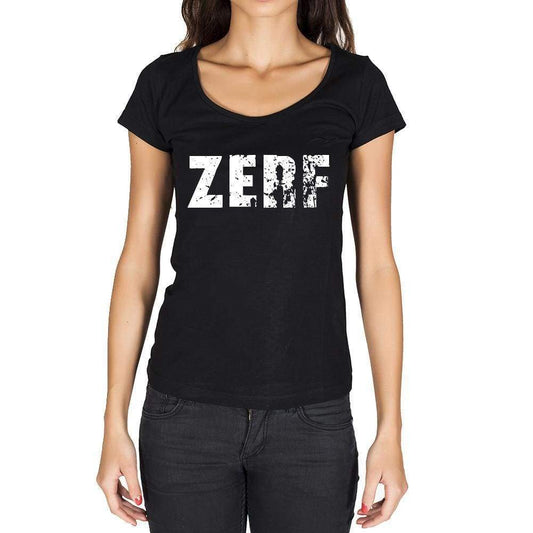 Zerf German Cities Black Womens Short Sleeve Round Neck T-Shirt 00002 - Casual